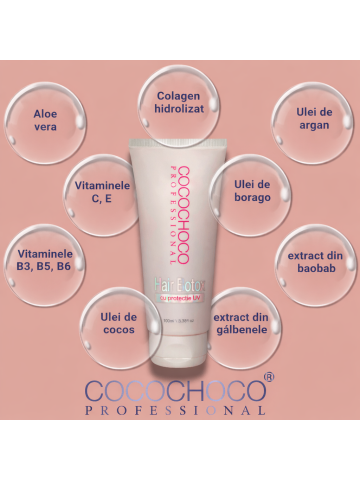 COCOCHOCO Hair Botox 100ml – Tratament cu Keratină, Reconstrucție & Protecție UV